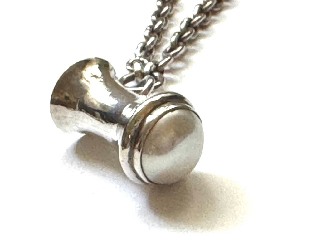 Sterling Pearl Cup Handmade Chain Necklace 925 Silver 21" adjustable